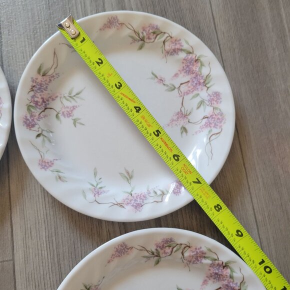 Corelle Wisteria Salad Plates 7" Inch Set Of 4 Made In USA Vintage Floral Design - Picture 4 of 4